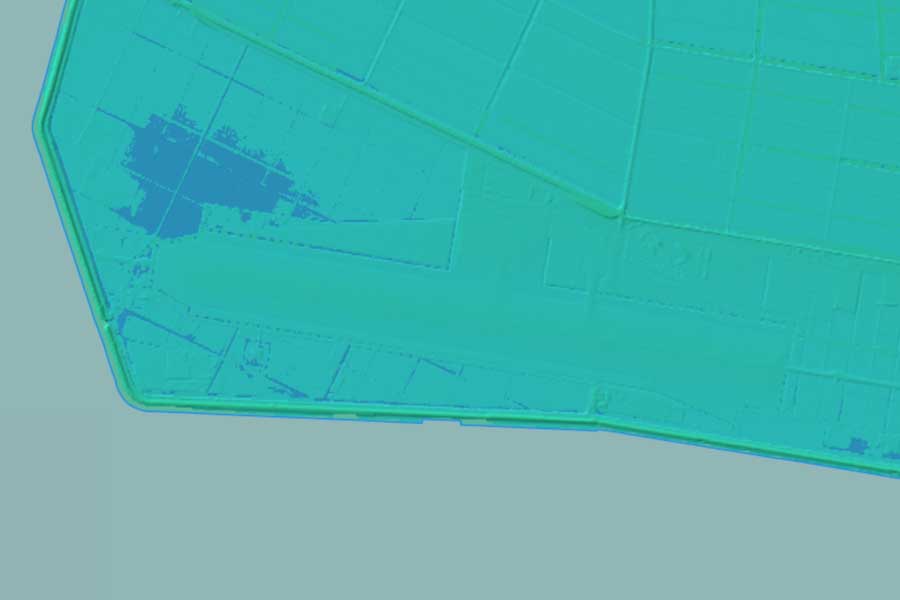 「佐賀空港」周辺の地形（画像：国土地理院）