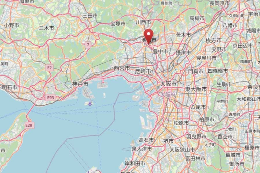 ダイハツ工業本社の位置（画像：OpenStreetMap）