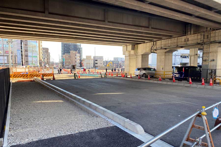 地域で広く区画整理が実施されているため、あちこちに行き止まりが見られる（画像：昼間たかし）