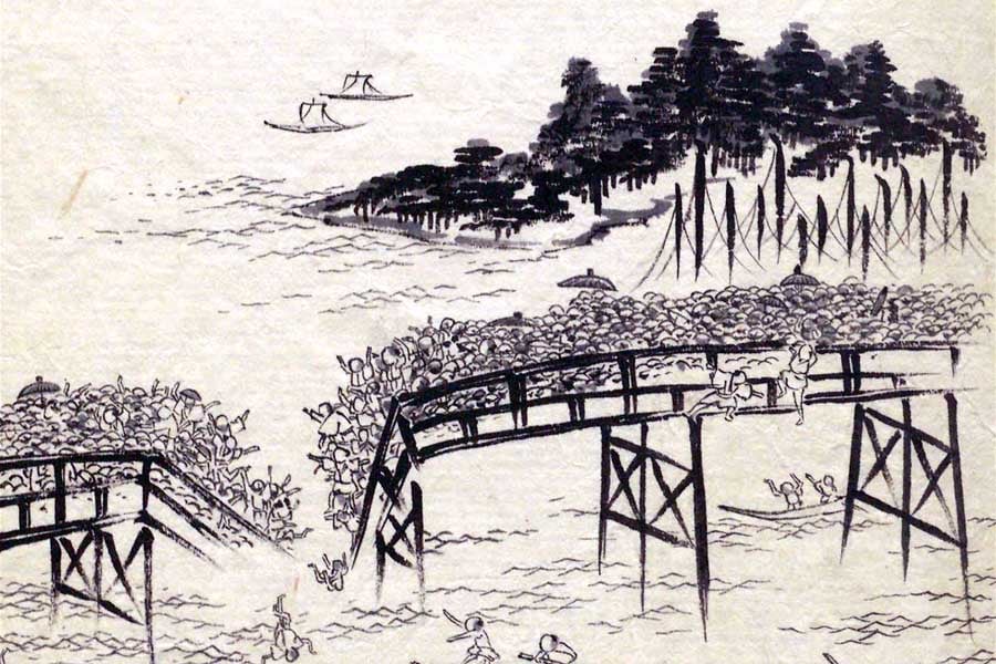 永代橋崩落の惨事を記録した『燕石十種 夢の浮橋』（画像 : 国立国会図書館）