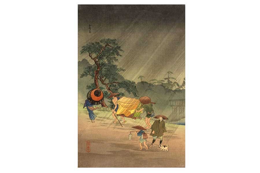 江戸時代のタクシー？ 高橋松亭「お茶の水」。1909～1916年