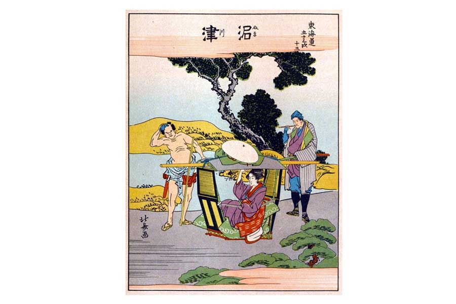 江戸時代のタクシー？ 葛飾北斎「東海道五十三次 絵本駅路鈴 沼津」