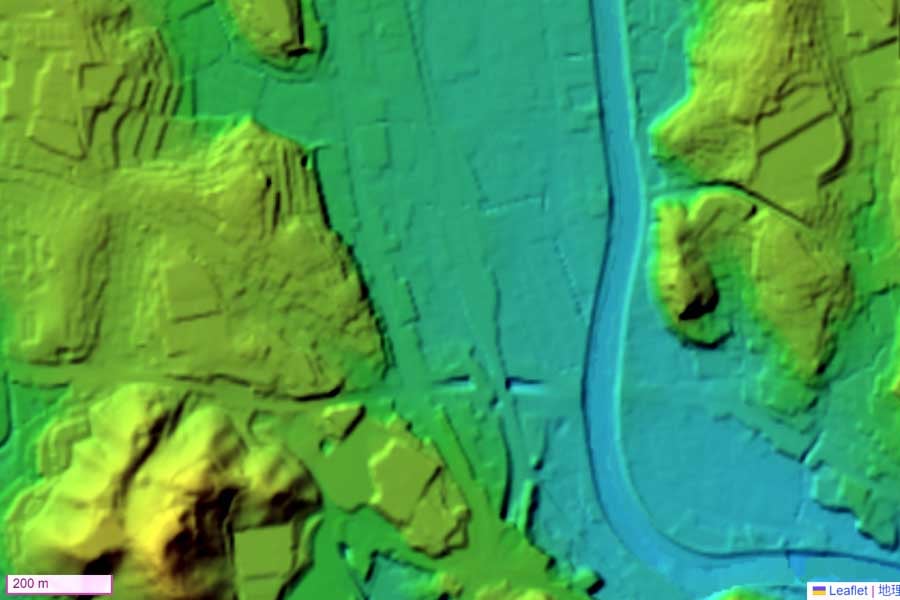 現在の「諫早駅」周辺の地形（画像：国土地理院）