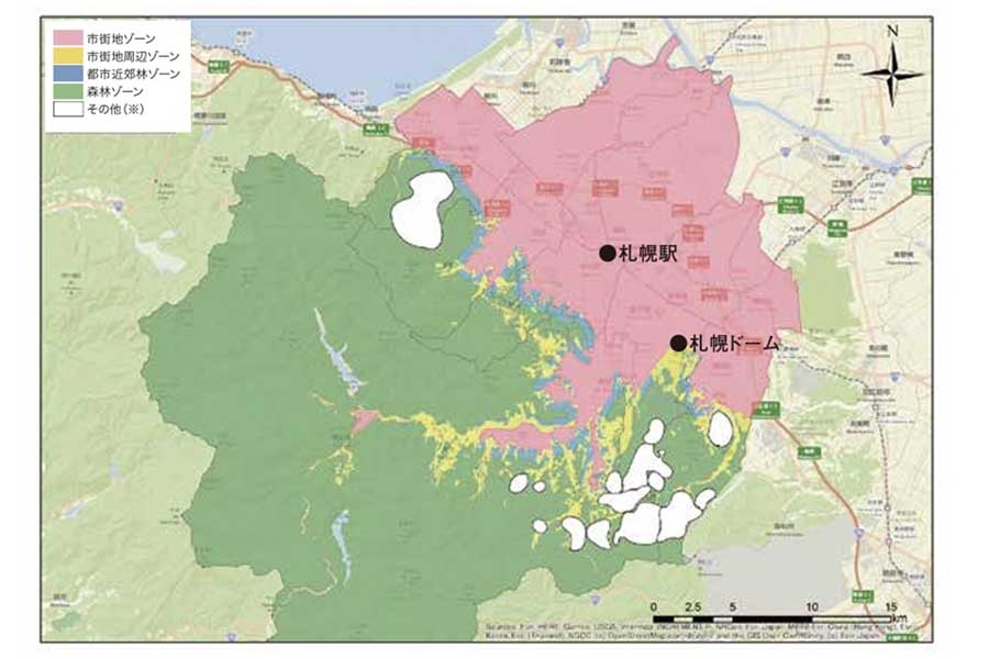 さっぽろヒグマ基本計画2023におけるゾーニングの考え方（画像：札幌市）