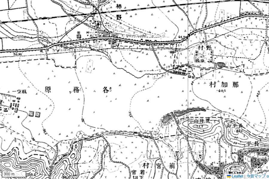 1920年頃の「岐阜基地」周辺の地図（画像：国土地理院）