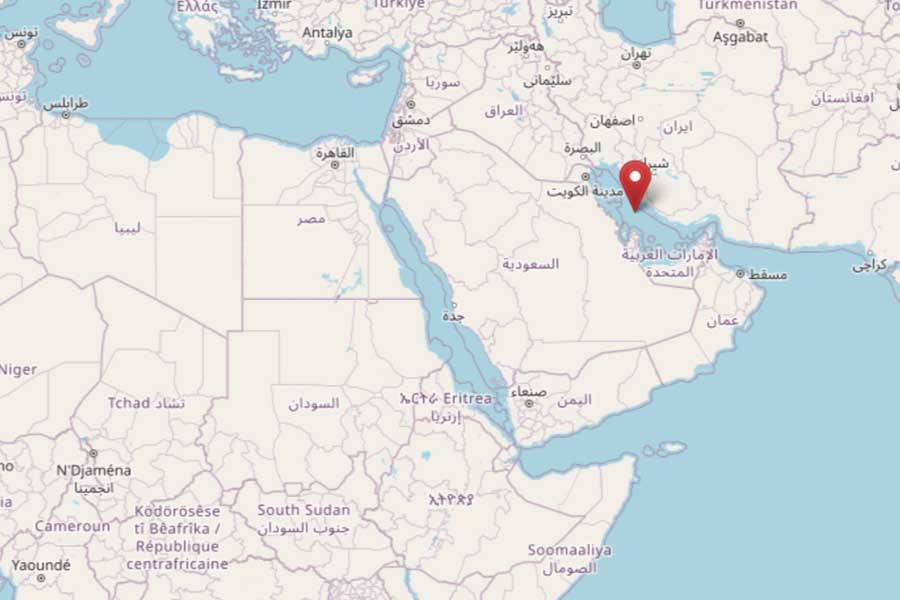 ペルシャ湾（画像：OpenStreetMap）