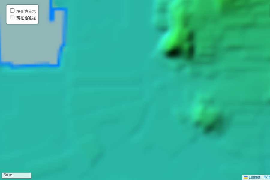 現在の糸満市のラウンドアバウト周辺の地形（画像：国土地理院）