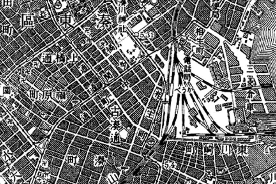 1920年頃の「神戸駅」周辺の地図（画像：国土地理院）