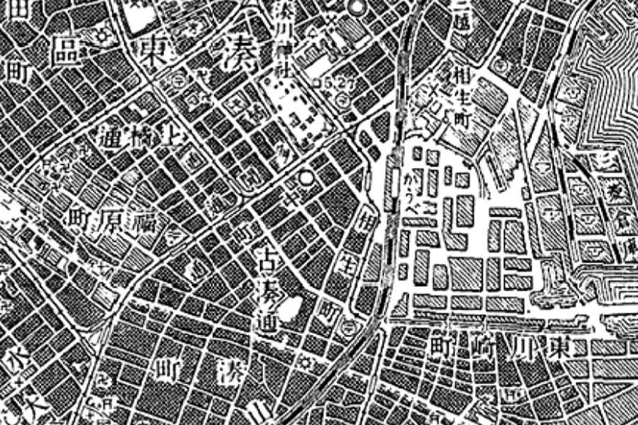 1930年頃の「神戸駅」周辺の地図（画像：国土地理院）