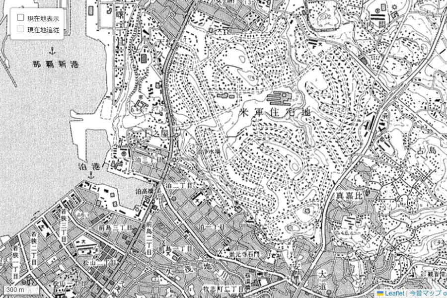 1970年頃の現在の「那覇新都心」周辺の地図（画像：国土地理院）