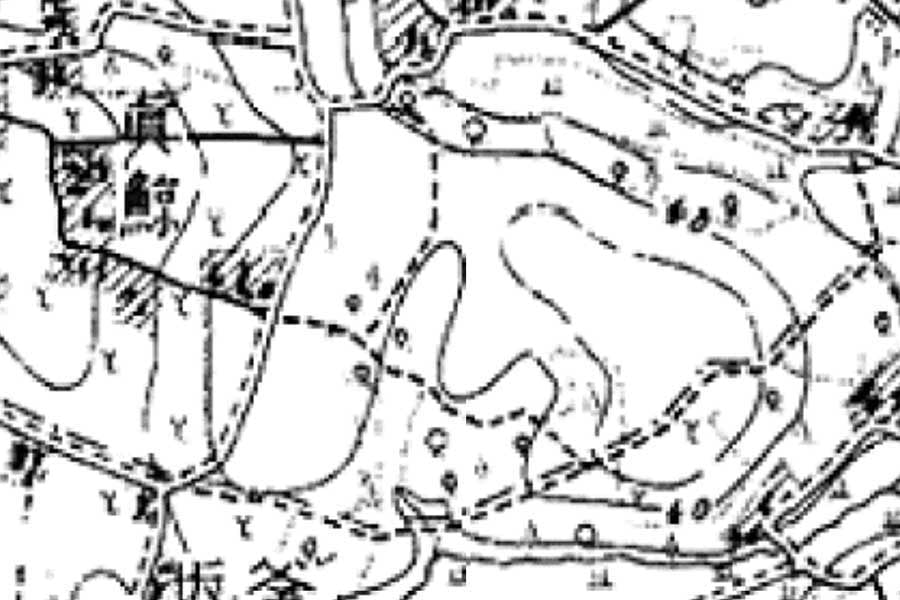 1930年頃に撮影された「海老名サービスエリア」周辺の地図（画像：国土地理院）
