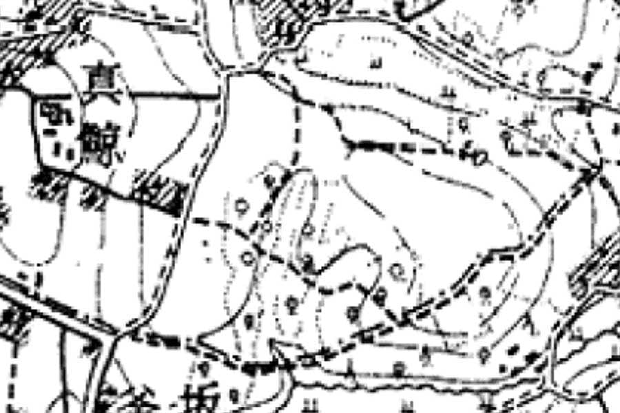 1950年頃に撮影された「海老名サービスエリア」周辺の地図（画像：国土地理院）
