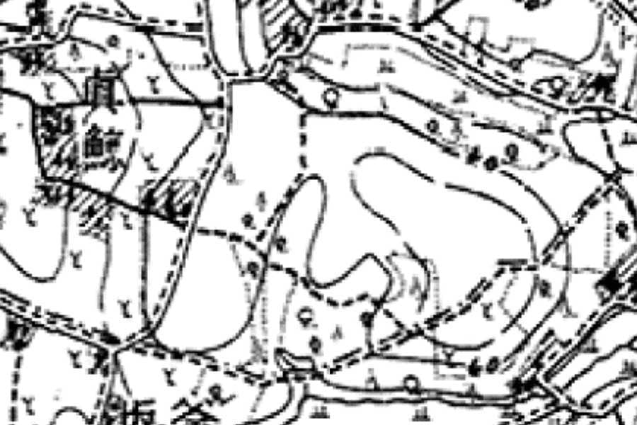 1920年頃に撮影された「海老名サービスエリア」周辺の地図（画像：国土地理院）