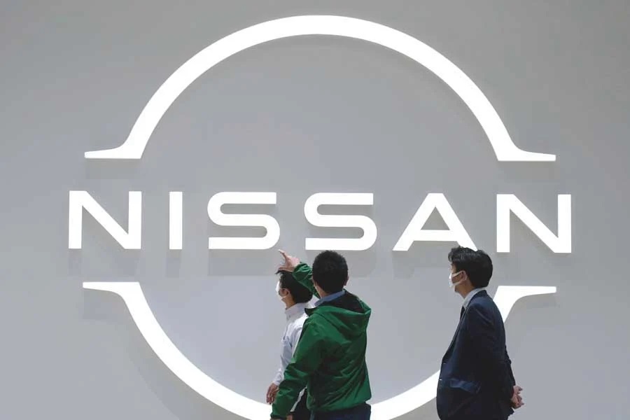 日産自動車のロゴマーク（画像：EPA＝時事）