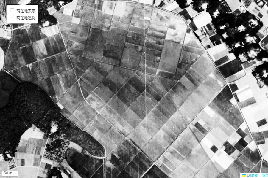 1963年頃に撮影された「蓮田SA」周辺の航空写真（画像：国土地理院）