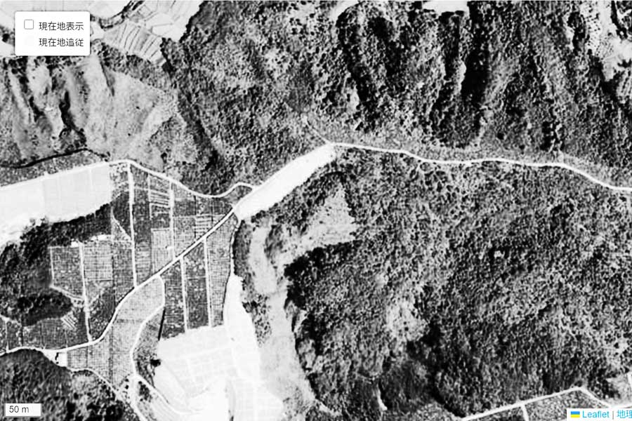 1963年頃に撮影された「コネクトエリア浜松」周辺の航空写真（画像：国土地理院）