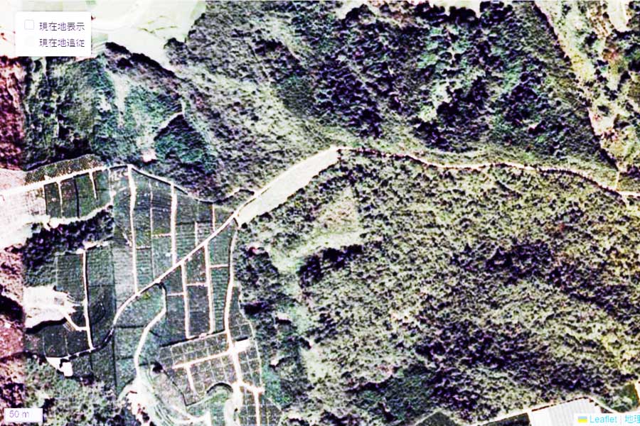 1975年頃に撮影された「コネクトエリア浜松」周辺の航空写真（画像：国土地理院）