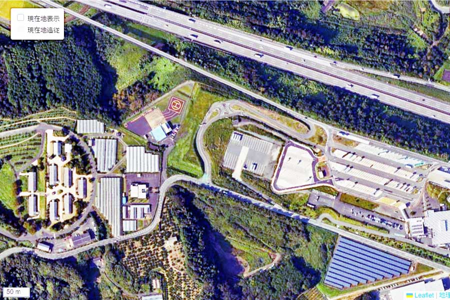 現在の「コネクトエリア浜松」周辺の航空写真（画像：国土地理院）