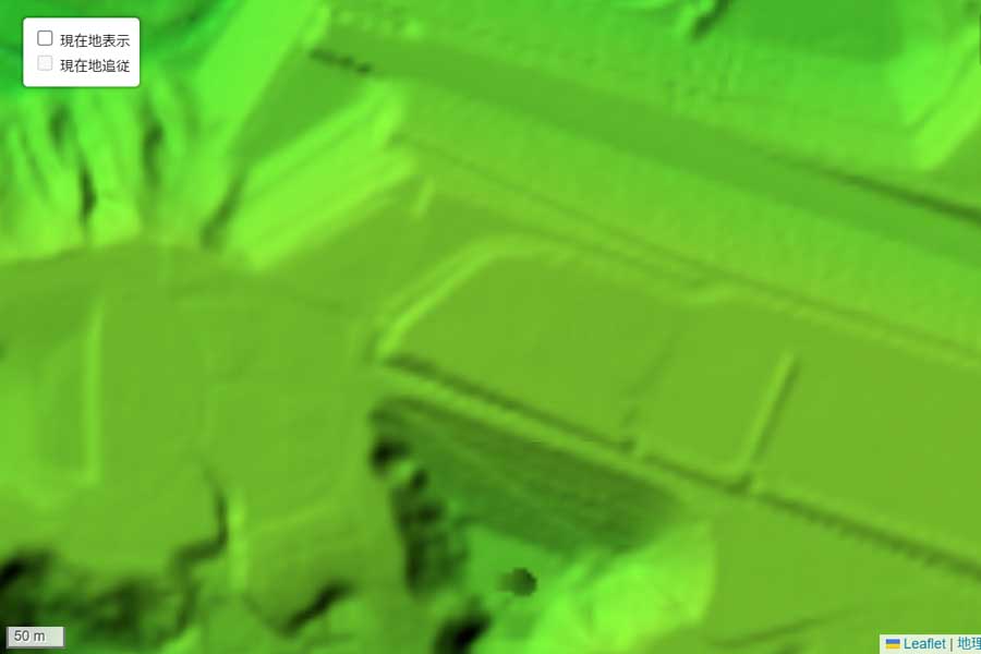 現在の「コネクトエリア浜松」周辺の地形（画像：国土地理院）