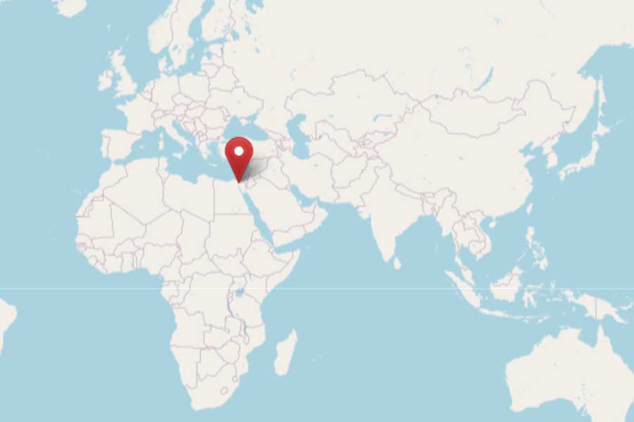 スエズ運河の位置（画像：OpenStreetMap）