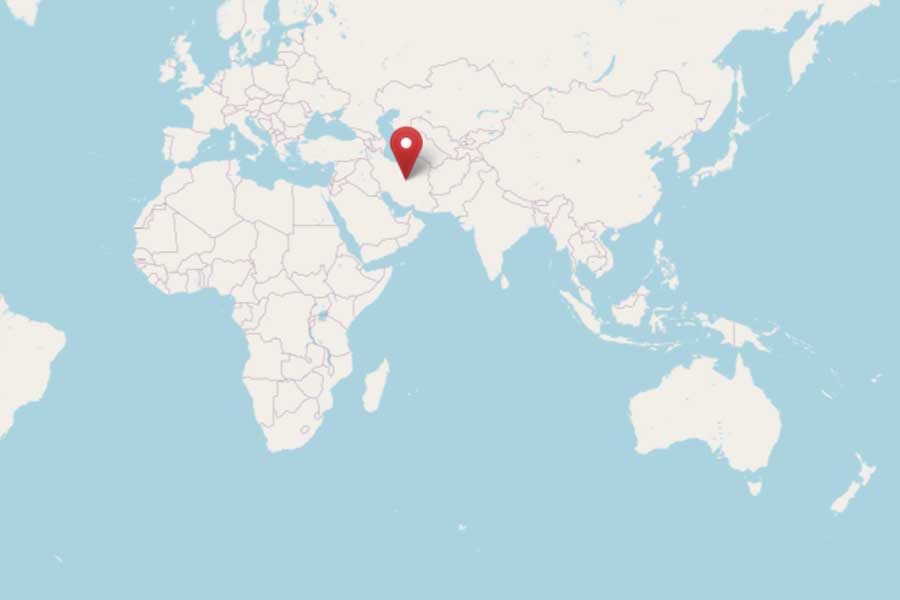 イランの位置（画像：OpenStreetMap）