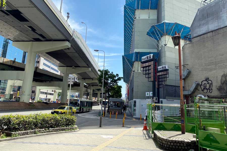 なにわ筋線南海新難波駅予定地付近の地上部（画像：高田泰）