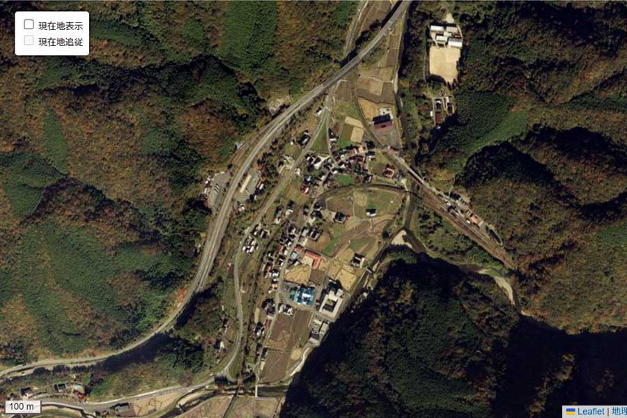 現在の備中神代駅周辺の航空写真（画像：国土地理院）