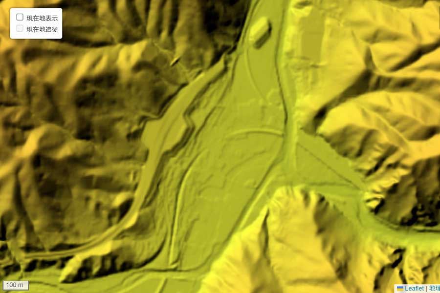 備中神代駅周辺の地形（画像：国土地理院）