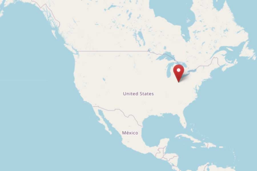 オハイオ州メアリズビル（画像：OpenStreetMap）