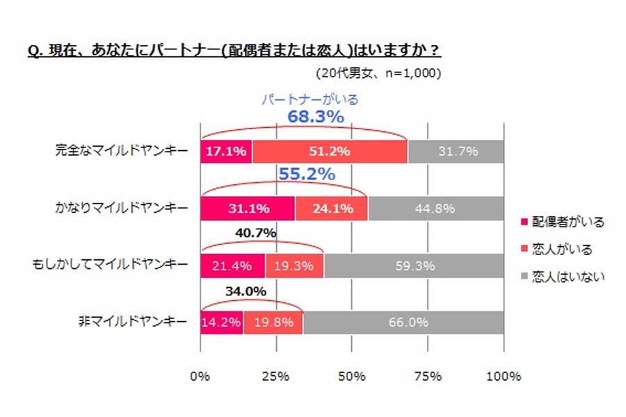 2014年6月、20代の男女1000人を対象に実施されたマイルドヤンキーに関する調査（画像：マッシュメディア）