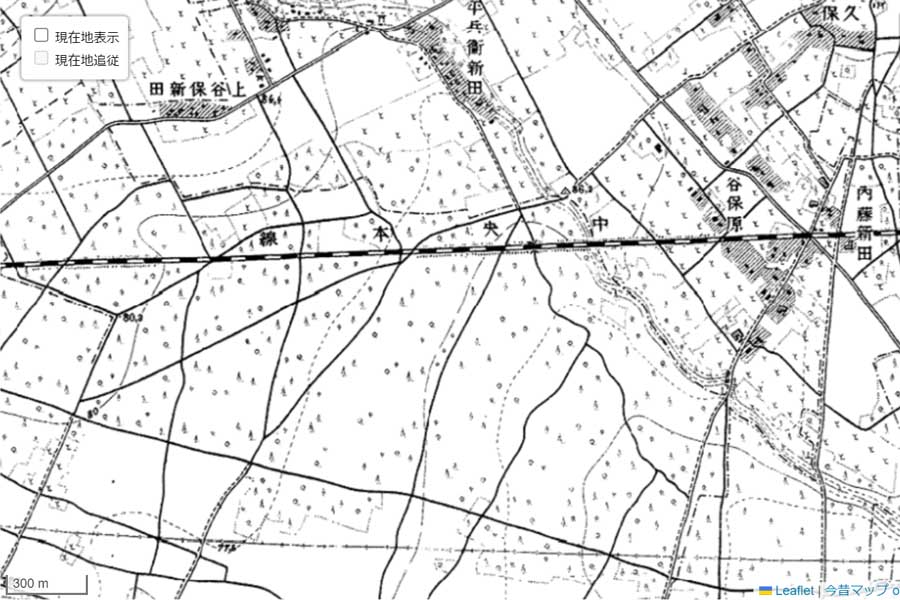 1920年頃の「国立駅」周辺の地図（画像：国土地理院）