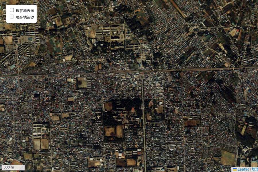 1985年頃に撮影された「国立駅」周辺の航空写真（画像：国土地理院）