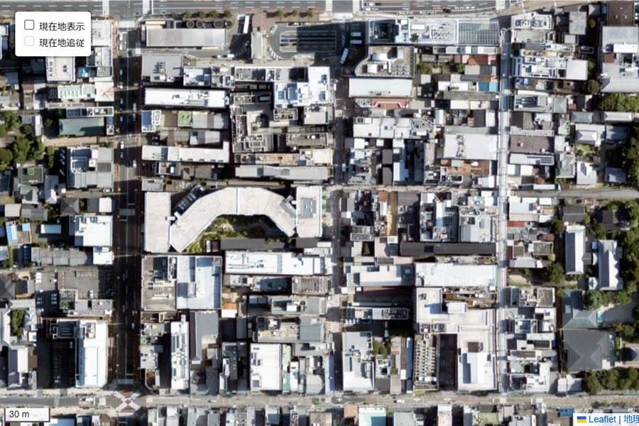 現在の「近鉄奈良駅」周辺の航空写真（画像：国土地理院）