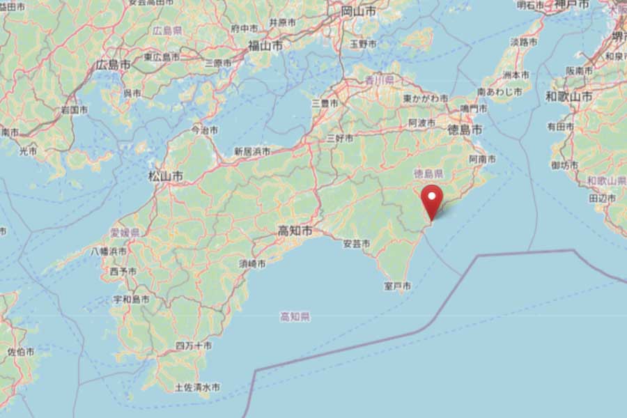阿波海南駅の位置（画像：OpenStreetMap）