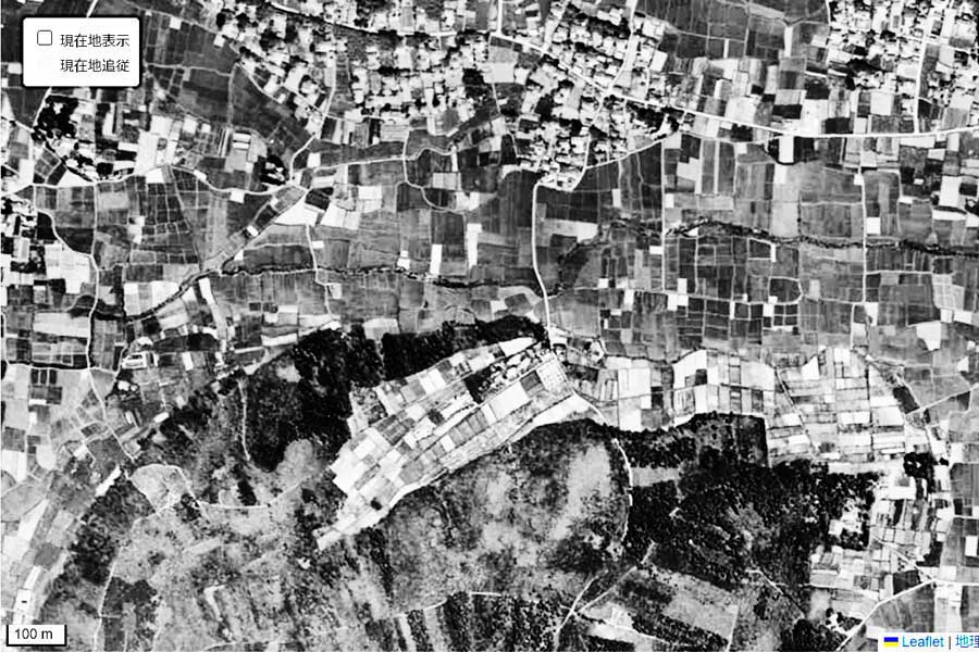 1963年頃に撮影された「本庄早稲田駅」周辺の航空写真（画像：国土地理院）