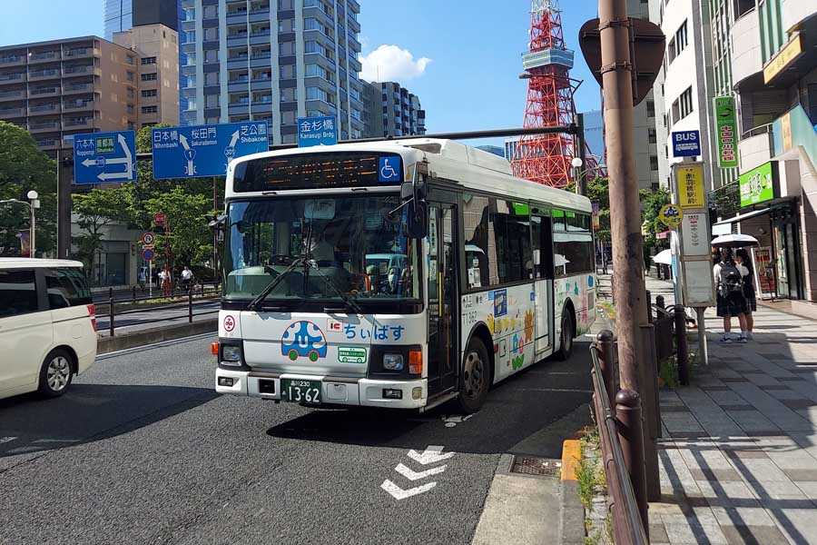 港区のコミュニティーバス「ちぃばす」（画像：下関マグロ）