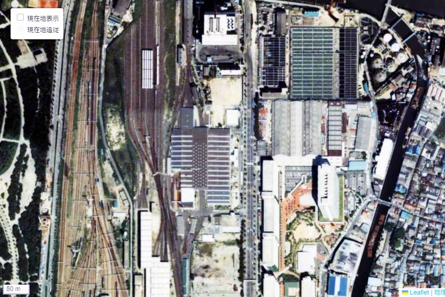 1980年頃に撮影された「第3の拠点」周辺の航空写真（画像：国土地理院）