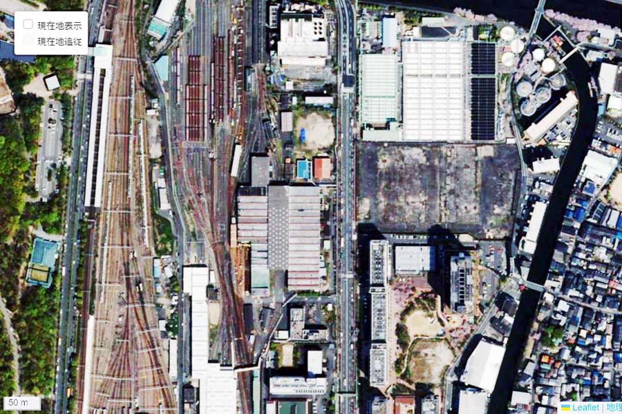 数年前の「第3の拠点」周辺の航空写真（画像：国土地理院）