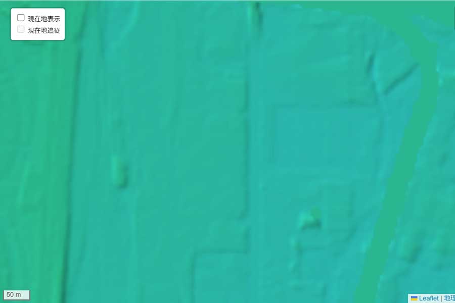 現在の「第3の拠点」周辺の地形（画像：国土地理院）