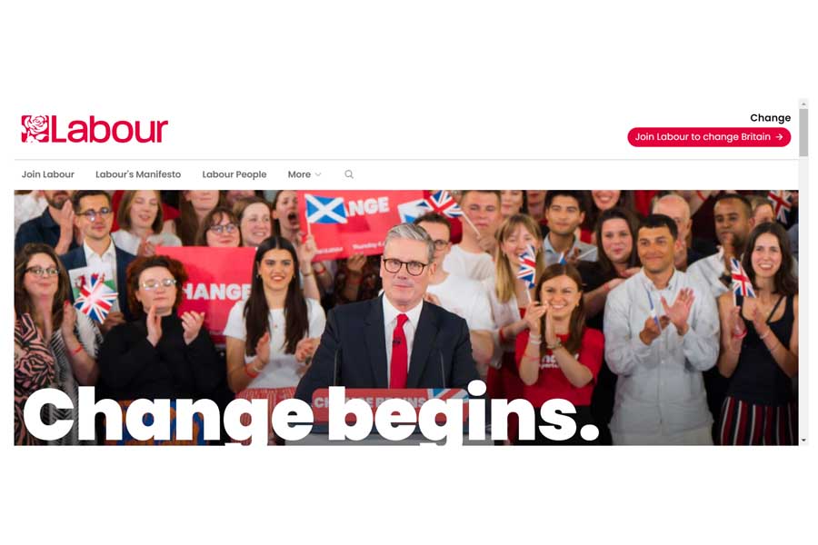 英国・労働党のウェブサイト（画像：労働党）