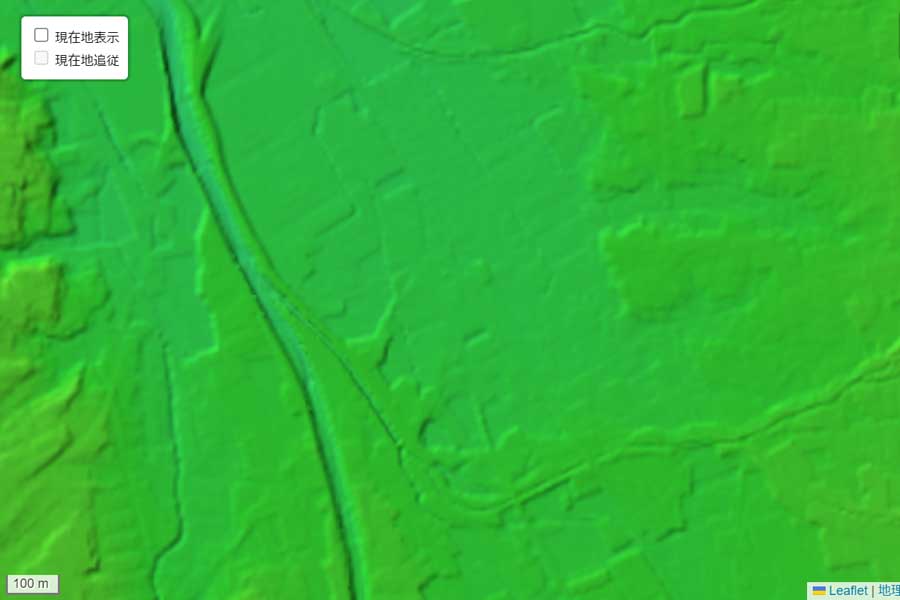 現在の「交野市駅」周辺の地形（画像：国土地理院）