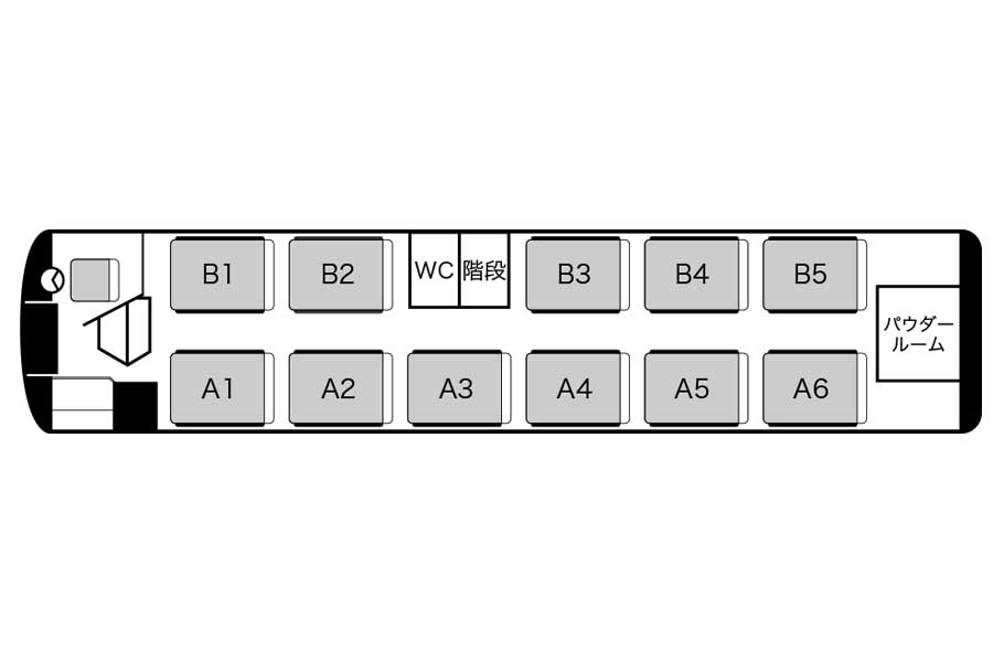ドリームスリーパー号の車内レイアウト（画像：関東バス）