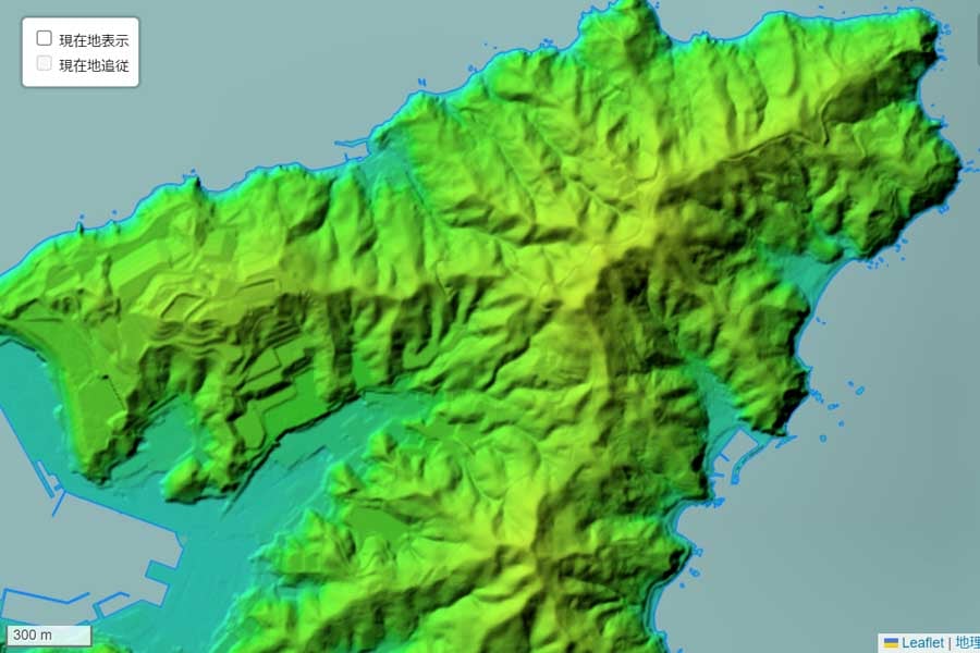 現在の「佐賀関半島」周辺の地形（画像：国土地理院）