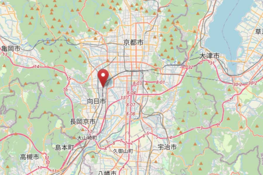 「JR桂川駅」の位置（画像：OpenStreetMap）