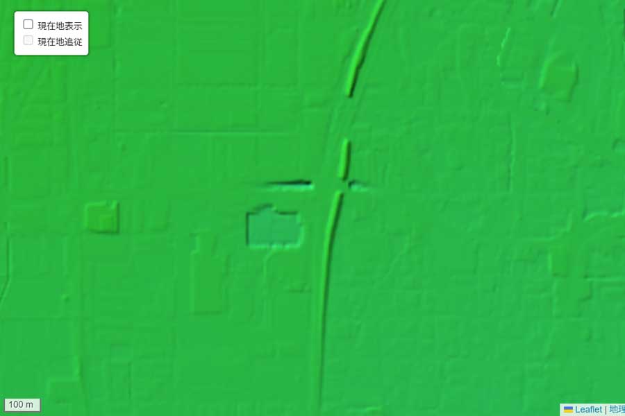 現在の「JR桂川駅」周辺の地形（画像：国土地理院）