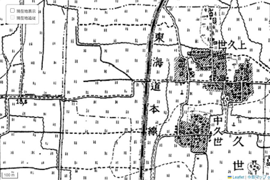 1920年頃の「JR桂川駅」周辺の地図（画像：国土地理院）