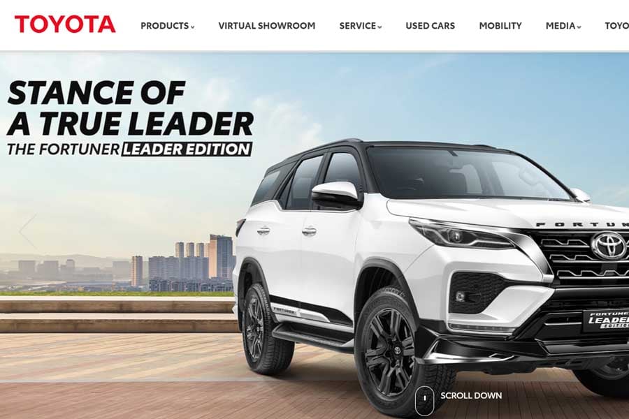 トヨタ・キルロスカ・モーターのウェブサイト(画像:トヨタ・キルロスカ・モーター)