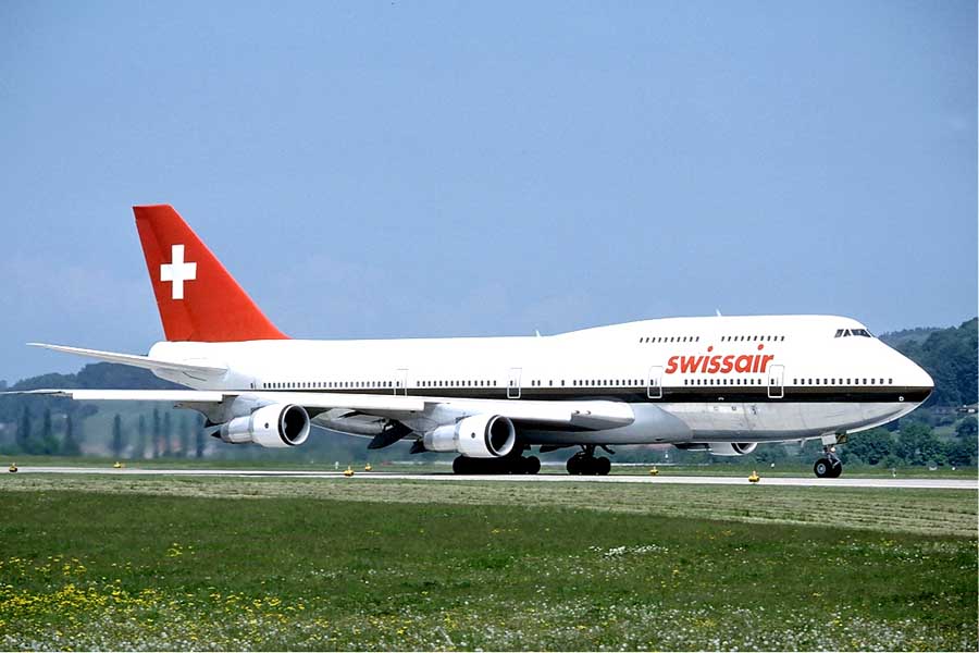 スイス航空のボーイング747-300、チューリッヒ空港にて(画像:Eduard Marmet)