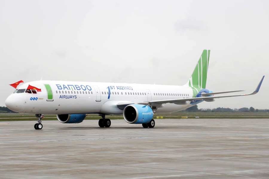 ノイバイ国際空港に就航したバンブー・エアウェイズ初のA321neo。同機種は2019年11月中に段階的に導入され、厳密にはバンブー・エアウェイズが最初に就航させた機種であった。A321neoはその後、段階的に廃止されている（画像：Tokimvuong）
