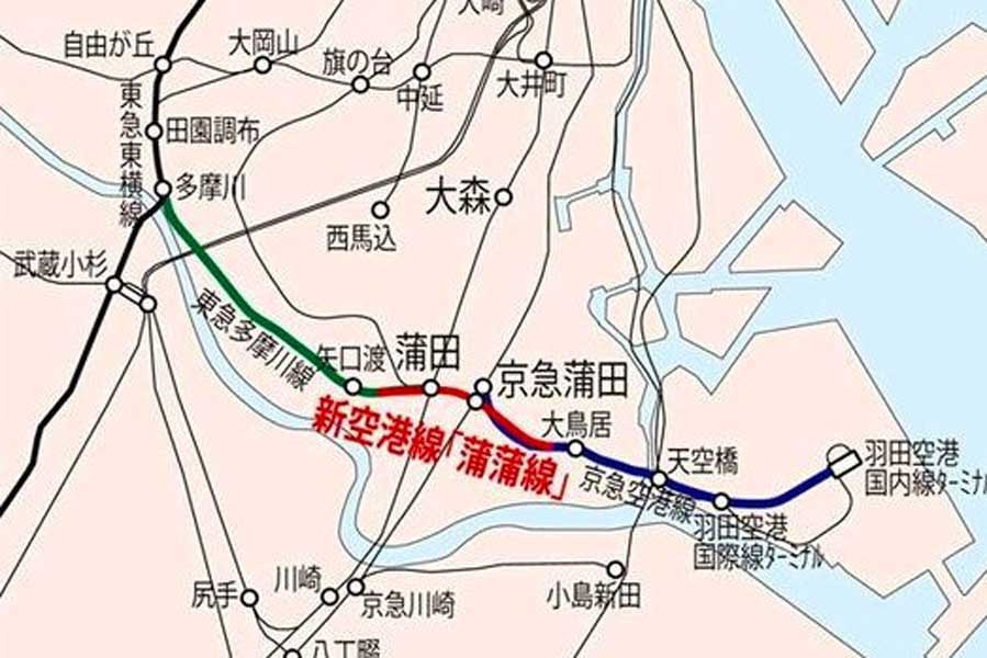 蒲蒲線の構想図（画像：大田区）